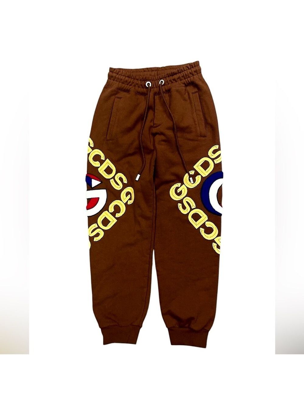 GCDS Chenille Logo Sweatpants Brown Graphic Designer Y2K Streetwear